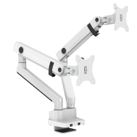 ABL SIGMA2WH- Настольное шарнирное крепление для 2 мониторов диагональю 17–32'' с газопружинным амортизатором, макс. нагрузка 16 кг, белое