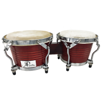 AP Percussion CX-D121B-RW Бонго 6,5"*7,5", корпус махагон, мембрана кожа, обод 3мм, лаги 7 мм, фурнитура хром/черный, цвет красный