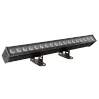 LightCraft BAR 18x3W UV  светодиодная панель. Потребляемая мощность 65Вт. Источник света: светодиоды 18x3W 395nm UV. Угол раскрытия луча. 60°. Линейный диммер. Линейный эффект Strobe 1-20Hz. Регулируемая частота (1,03-14,48KHz). DMX512 (1/3/8 каналов). RD