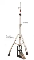 H-6000 усиленный хай-хет, педаль с двойной цепью и напольной пластиной, две двойных ножки 4х18 мм, трубы: 28.6-25-22 мм, хромированный, PC Drums & Percussions