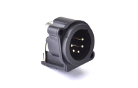 ROXTONE C0100023020 Разъем cannon (XLR) панельный папа 5-ти контактный с монтажом в печатную плату, Покрытие контактов: золото, цвет Черный