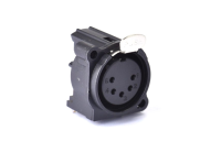 ROXTONE C0100023019 Разъем cannon (XLR) панельный мама 5-ти контактный с монтажом в печатную плату, Покрытие контактов: золото, цвет Черный