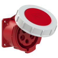 PCE Розетка встраиваемая 32А/400V/3P+N+E/IP67, фланец 70x70 3252-6f70