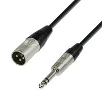 Adam hall k4 bmv 1000 - кабель микрофонный, rean xlr (m) - trs (jack) stereo 6.3 mm, 0.22 мм2, 10 м