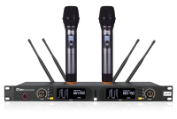 Qtex QAS NX960H- Двухканальная радиосистема true-diversity с рэковым приемником и ручными микрофонами-передатчиками, 520–560 МГц, 200 каналов 
