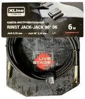 Кабель инструментальный Xline Cables RINST JACK-JACK 90° 6 m