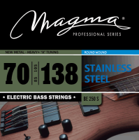 Magma Strings BE250S - Струны для бас-гитары 70-138, Серия: Stainless Steel, Калибр: 70-85-105-138, Обмотка: круглая, нержавеющая сталь, Натяжение: Ne