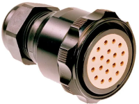 CА 500 кабельный разъём для мультикора 19 контактов, "мама" с накидной гайкой, максимальный ток 25 А, Work