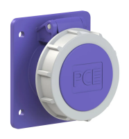 PCE Розетка встраиваемая 16А/24V/2P+E/IP67, никелированные контакты, фланец 75x85 3632f87v