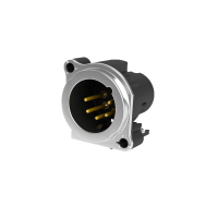 Seetronic SCADF5-H- Панельный разъем XLR 5-pin (розетка) с фланцем типа A на горизонтальную печатную плату, под пайку