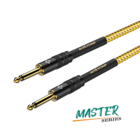 ROXTONE MGJJ310/1 Профессиональный инструментальный кабель в текстильной оплетке, GC040V, 1x0.24mm2, диаметр: 8,6мм, Экранирование: 100%, разьемы 2х6,3мм моно Jack (2xRJ076M), Цвет: Желто-коричневый, 1м