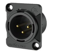 ROXTONE RX3MD-BG Разъем cannon (XLR) панельный папа 3-х контактный цвет: черный