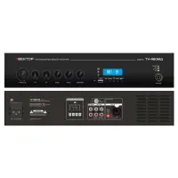 ВЕКТОР ТУ-480МД Комбинированный микшер-усилитель класса D. Мощность 480Вт. Выход 100В\4-16Ом, 1 микр и 2 AUX входа, 1 AUX выход. Цифровой FM тюнер, MP3 плеер, USB, SD, Bluetooth. Питание 220В. Рэковое крепление в комплекте.