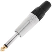 Nordfolk ncj5263  кабельный разъем 6.35 мм mono jack (ts), хром, пластиковая крышка