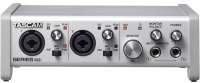 Tascam SERIES 102i - USB аудио интерфейс, 24 бит/192 кГц, 20-40000 Гц, THD 0,0016%, S/N 109 дБ, EIN 129 дБ, 2x XLR/1/4" TRS combo микр. входа, 2x1/4" TRS лин. выхода, 2x1/4" TRS стерео выхода на наушники, S/MUX вход, MIDI вход/выход, USB 2.0, Win/MacOSX/i