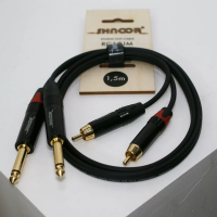 RCA2JM-20m Компонентный кабель 2хRCA - 2х6,3мм моно Jack, 20м, SHNOOR