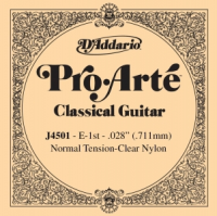 J4501 Pro-Arte Отдельная 1-ая струна для классической гитары, нейлон, D'Addario