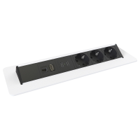 Kondator 935-F400W- Встраиваемая розеточная станция серии Axessline с 3 розетками, 1хRJ45, 1хHDMI и 2xUSB, белая
