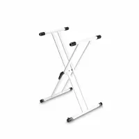 Белая стойка для клавишных инструментов X-образная с двойным каркасом Gravity KSX 2 W