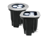 SILVER STAR AP785SAT TETRA i3 (S) Встраиваемый архитектурный LED-светильник для установки в пол. Световой поток 540 Lm, источник света 3 Amber LED, управление DMX-512, оптика 16 град., строб, диммер, max мощность 12 Вт, IP 66, IK10, литой алюминиевый корп