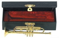 GEWA Miniature Instrument Trumpet сувенир труба, латунь, 15 см, с футляром
