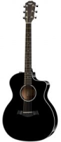 TAYLOR 250ce-BLK DLX 12-струнная электроакустическая гитара, цвет чёрный, в комплекте кейс