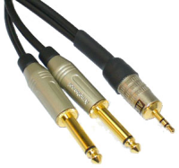 AVCLINK CABLE-925/1,5 Проф. аудио кабель JACK 3.5 (Stereo) - 2 JACK 6.3 (Mono) 1,5m