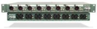 Radial pro d8  рэковый дибокс, 8 каналов, 16 входов 1/4"jack, 8 выходов xlr, инсерт, сквозной канал