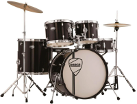 Ударная установка Peace DP-105CH-20 #11 Black [(10х8/12х9/14х5,5/16х15/20х14); хромированные лаги, обода и стойки серии Arena 600 (прямая под тарелку, под хай-хэт, под малый барабан, педаль, стул, тарелки хай-хэт 14'', тарелка крэш-райд 16')]