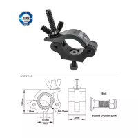 KCP-830B Slim Type Half Coupler, black. Хомут узкий (M10) KUPO