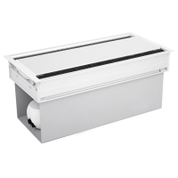 ABL 2U220MAX- Короб для установки розеточных станций серии Link под стол с лючком длиной 447 мм, серебристый