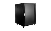 Caymon SPR818/B Шкаф напольный 19''. Поставляется в полностью собранном виде. Материал сталь. Передняя дверь из закаленного стекла. Задняя дверь сталь. Монтажная высота 18U. Габаритные размеры, мм (Ш x В (включая ножки) x Г): 600 x 918 (988) x 800.  Масса