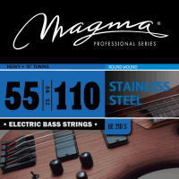 Magma Strings BE210S - Струны для бас-гитары 55-110, Серия: Stainless Steel, Калибр: 55-75-90-110, Обмотка: круглая, нержавеющая сталь, Натяжение: Hea