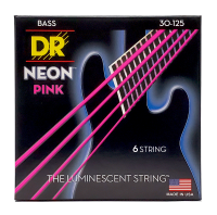DR NPB6-30 - струны для 6-струнной бас-гитары, Калибр: 30-125, Серия: HI-DEF NEON™, Обмотка: посеребрёная/никелированая сталь, Покрытие: люминесцентно