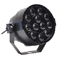 STAGE 4 djPAR 12XW Светодиодный светильник со сменой цвета, LED-источник: 12 (3R+3G+3B+3W) х 3Вт LED, угол расхождения луча 25 град., DMX-512 - 6 кан., строб, диммер, звуковая активация, авто, Master/slave, мощность 50Вт, 120*120*90 mm, 0.6 kg