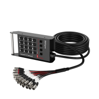 ROXTONE STBN1604L35 WPC Кабель многожильный со сценической коробкой в водоотталкивающем чехле,  с разъемами Roxtone+Neutrik, 16 входов, 4 выхода, цвет: Матовый черный с хромированной ручкой, 35м, вес нетто: 14кг., 1 шт в коробке: 45х45х25см