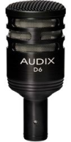 Audix d6  инструментальный динамический микрофон для бас-барабана,