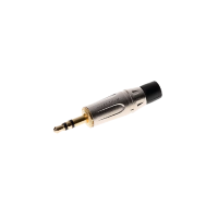 Кабельный разъем Jack 3.5mm, Стерео, Металл, Позолоченные контакты. Для кабеля диаметром до 5 мм