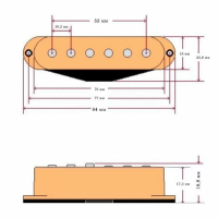 BGP401B True Vintage Stratocaster Звукосниматель магнитный, бриджевый, черный, Bagdasar guitars