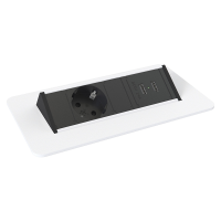 Kondator 935-F100W- Встраиваемая розеточная станция серии Axessline с 1 розеткой и 2xUSB, белая
