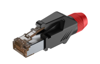 ROXTONE RJ45C5E-PH-RD Ethernet Разъем RJ45(часть A)  CAT5e, Диаметр проводника: 0,9-1,0мм, 150 МГц, макс. AWG26, металлический зажим, с удобным держателем сердечника провода (деталь B), с нейлоновым защитным корпусом (деталь C) со специальной системой заж