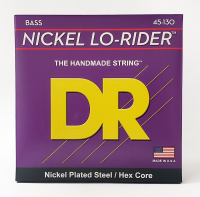 DR NMH5-130 - струны для 5-струнной бас-гитары, Калибр: 45-130, Серия: NICKEL LO-RIDER™, Обмотка: никелированая сталь, Покрытие: нет