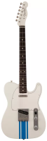 2023 Collection Made in Japan Traditional 60s Telecaster®, Olympic White with Blue Competition Stripe, корпус липа, гриф клён, накладка палисандр, SS Vintage-Style Single-Coil, 21 лад, мензура 25.5