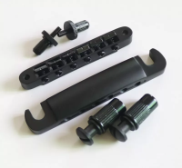 TOM001-BK комплект струнодержателя Tune-o-matic, межструнное расстояние 52,5 мм, с втулками и опорами, черный, Donlis