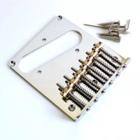 TLB013-CR струнодержатель фиксированный "Telecaster", рамка под сингл, 6 стальных седел, межструнное расстояние 54 мм, хром, Donlis