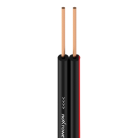 ROXTONE SC008C/100 Black (PVC 4x8mm, 2x2,50mm²) Кабель для громкоговорителей из безкислородной меди (M00) на пластиковой катушке(100 м.), 2x2,5 кв.мм, D: 4x8мм., цвет: черно-красный, AWG:14.