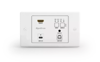 Wyrestorm sw-120-tx3-uk, настенный hdbaset 3.0 передатчик hdmi2.0 по витой паре до 100 м (4к@60 4:4:4). поддержка usb-c (питание до 60 вт) hdcp2.3, usb, де-эмбендинг аудио, poh (2 напр.). управление: rs-232. для английского подрозетника.