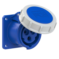 PCE Розетка встраиваемая 16А/230V/1P+N+E/IP67, фланец 65x65 3132-6f0