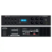 ВЕКТОР ТУ-6650МД Комбинированный микшер-усилитель класс D, 6 зон c регулировкой уровня выходного сигнала. Мощность 650Вт/100В.  2 микр, с фантомным питанием и выбором приоритета 2 лин входа, 1  Aux вых. Цифровой AM\FM тюнер, MP3 плеер, Bluetooth. ИК-пульт