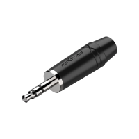 ROXTONE RMJ3PP-45-BN Разъем Jack 3,5 мм, стерео. Корпус из цинкового сплава под кабель (до 4,5мм.), контакты: никелерованая бронза, цвет: черный. 1шт/PE пакет<br> 20 PE пакетов в коробке (22*17*5.5cm)<br> 20 коробок в картонке, N.W.0,016kg<br> G.W.:0,018k